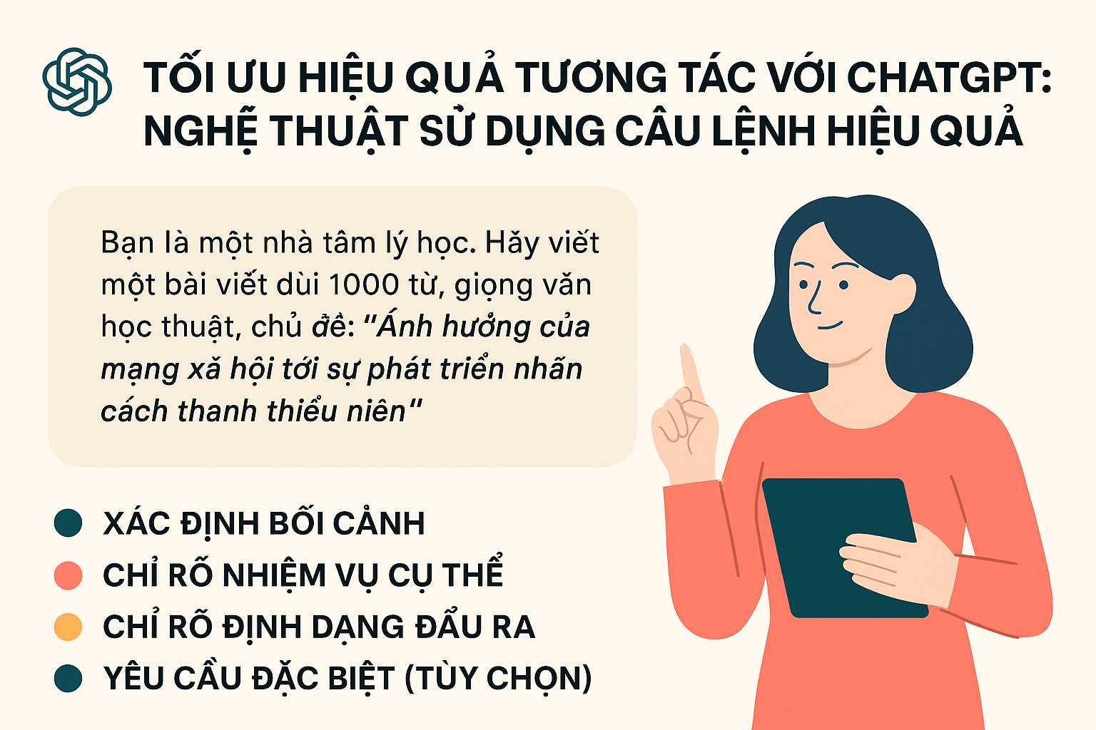 Viết câu lệnh trong ChatGPT: Khi biết hỏi chính là biết làm chủ công nghệ